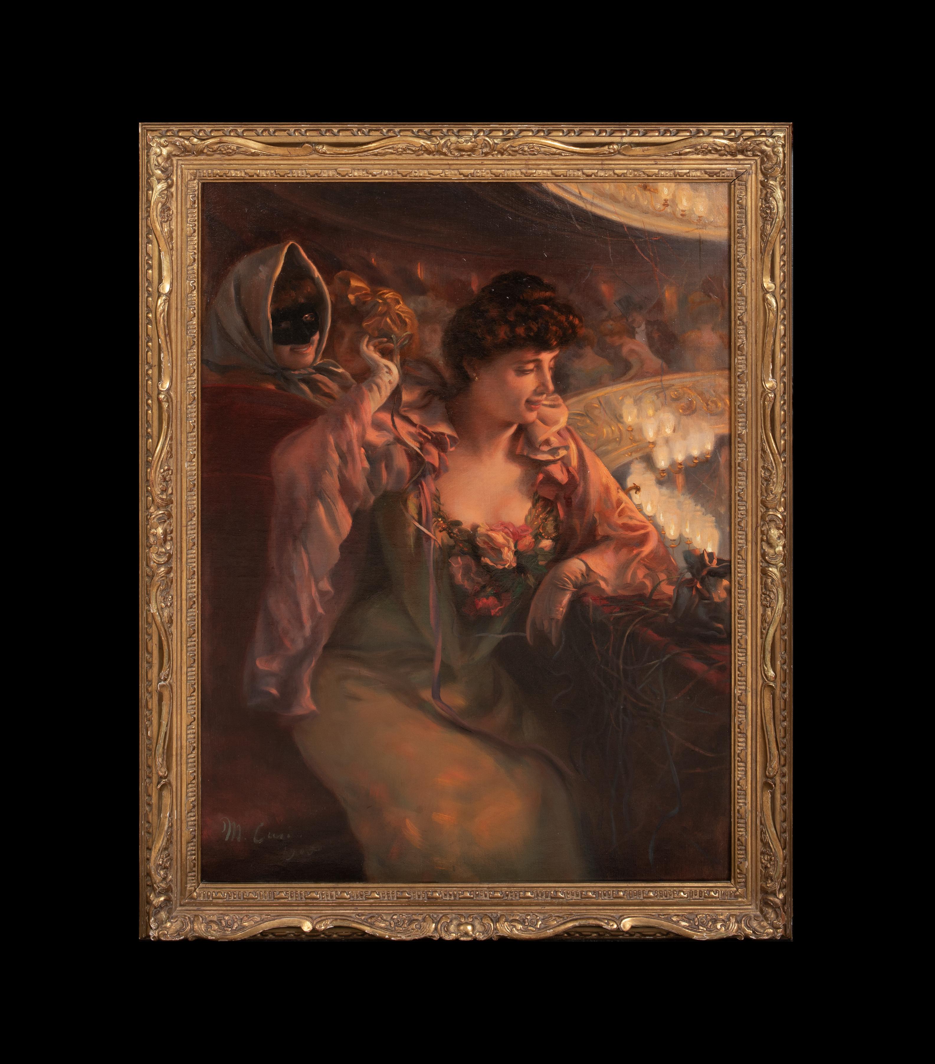 Une nuit à l'opéra, 19e siècle  par Manuel CUSI Y FERRET (1857-1922)  - Painting de Manuel Cusi y Ferret 