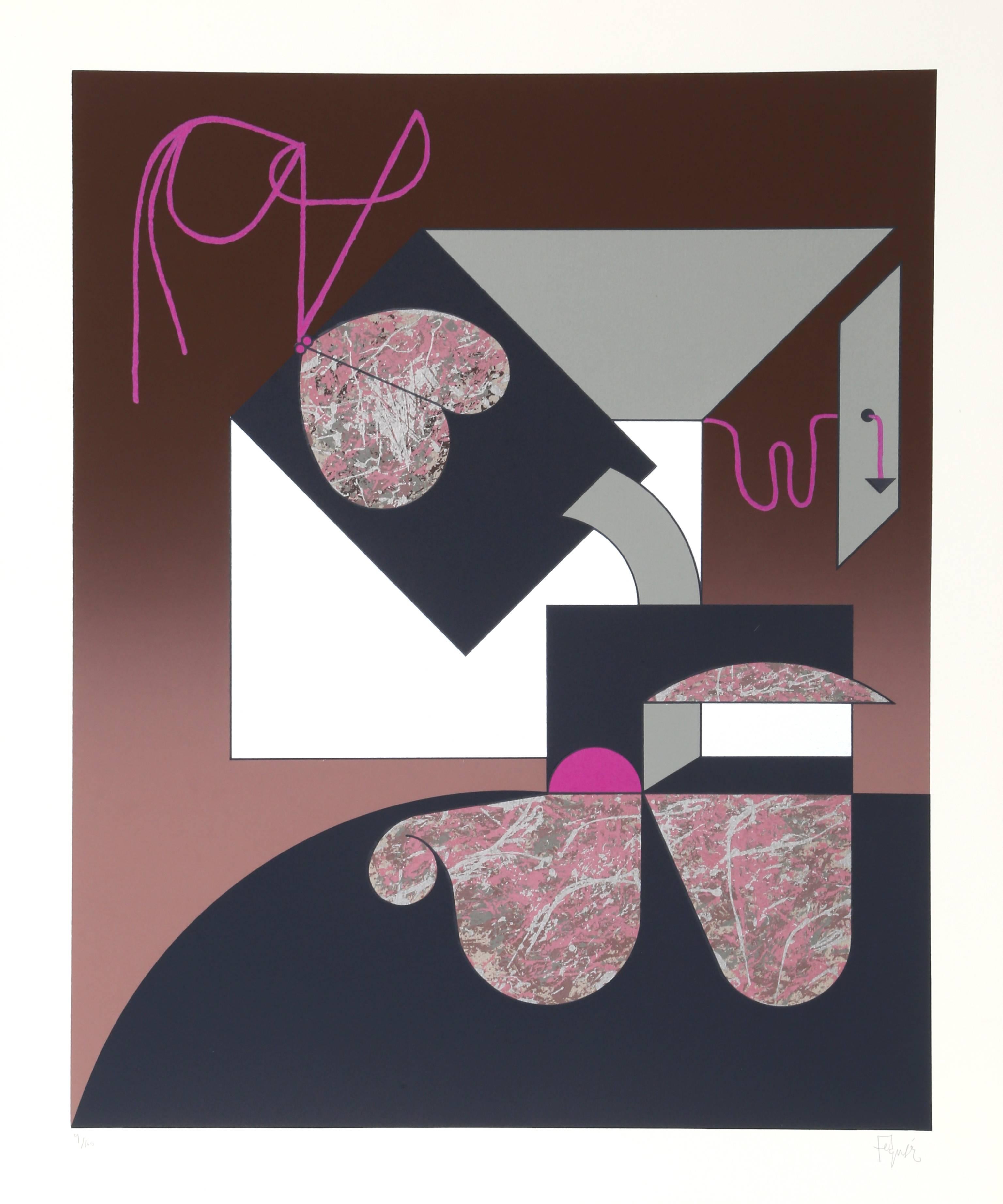 Manuel Felguérez Abstract Print - Abstract Silkscreen by Manuel Felguerez Barra