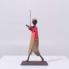 Manuel Felguerez Scultura di giocatore di golf in metallo del metà del secolo scorso