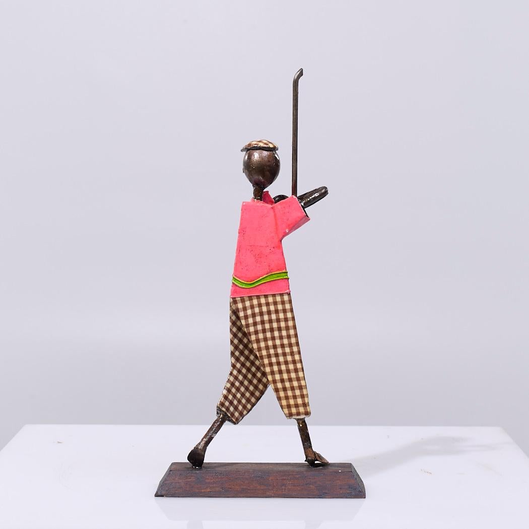 Fine XX secolo Manuel Felguerez Scultura di giocatore di golf in metallo del metà del secolo scorso in vendita