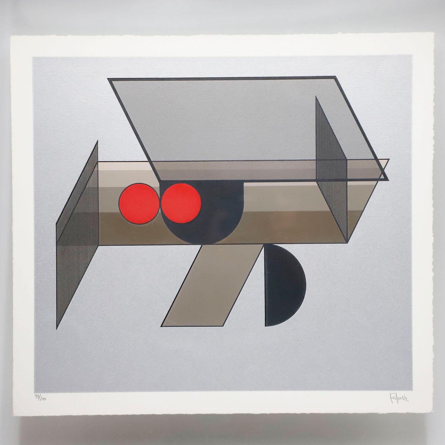 Circa 1970. Nous proposons cette sérigraphie de Manuel Felguerez signée et numérotée, montée sur un cadre original en feuilles d'argent.

Manuel Felguérez (1928-2020) est un pionnier de l'art abstrait au Mexique, réputé pour son approche novatrice