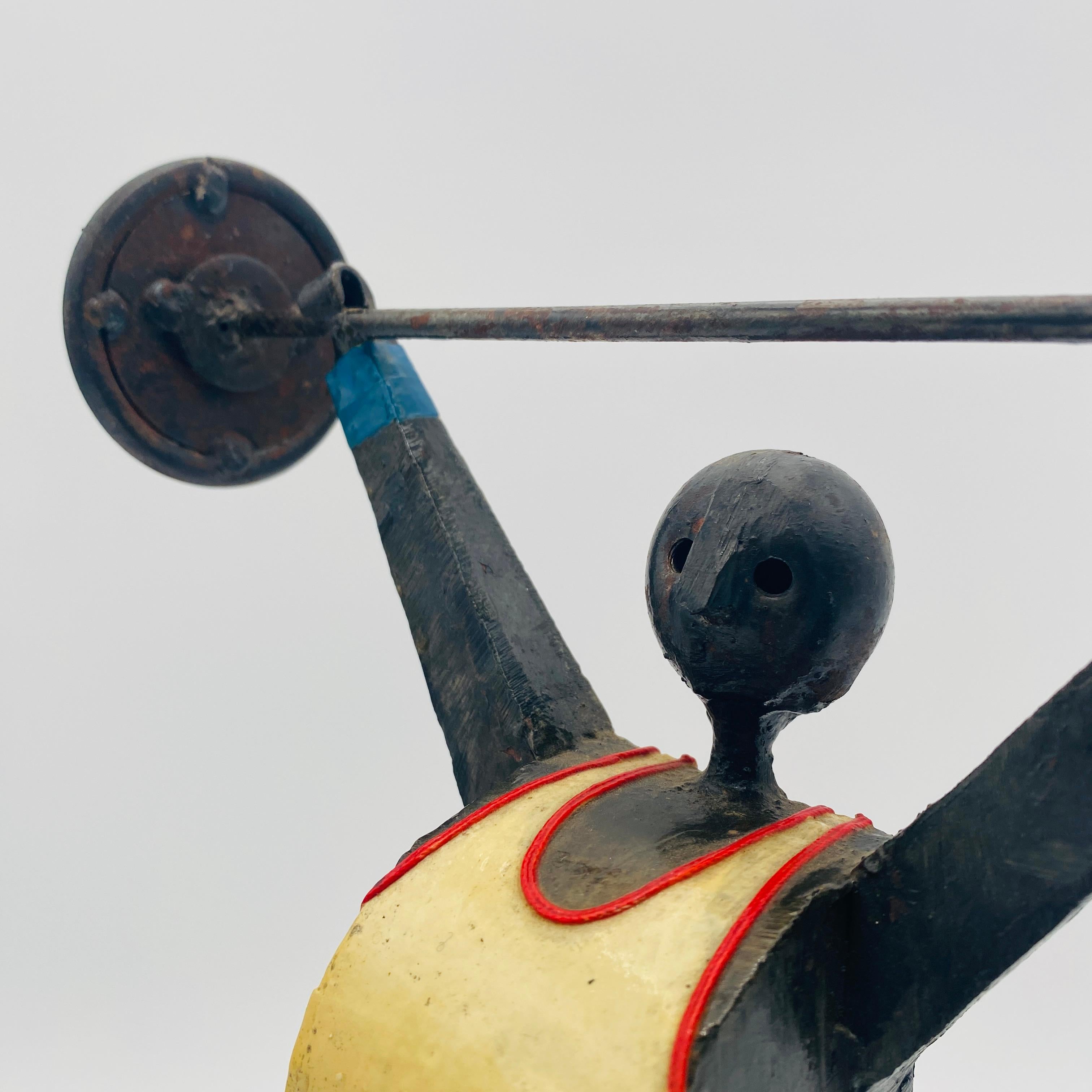 Métal Sculpture figurative de poids-lifter Manuel Felguerez, Mexique, années 1970