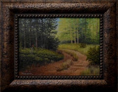 "REDBIRD ROAD" EAST TEXAS LANDSCAPE WITH CARDINAL
