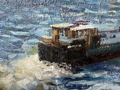 DEPOSIT for French post impressionist cityscape of Paris - Seine river