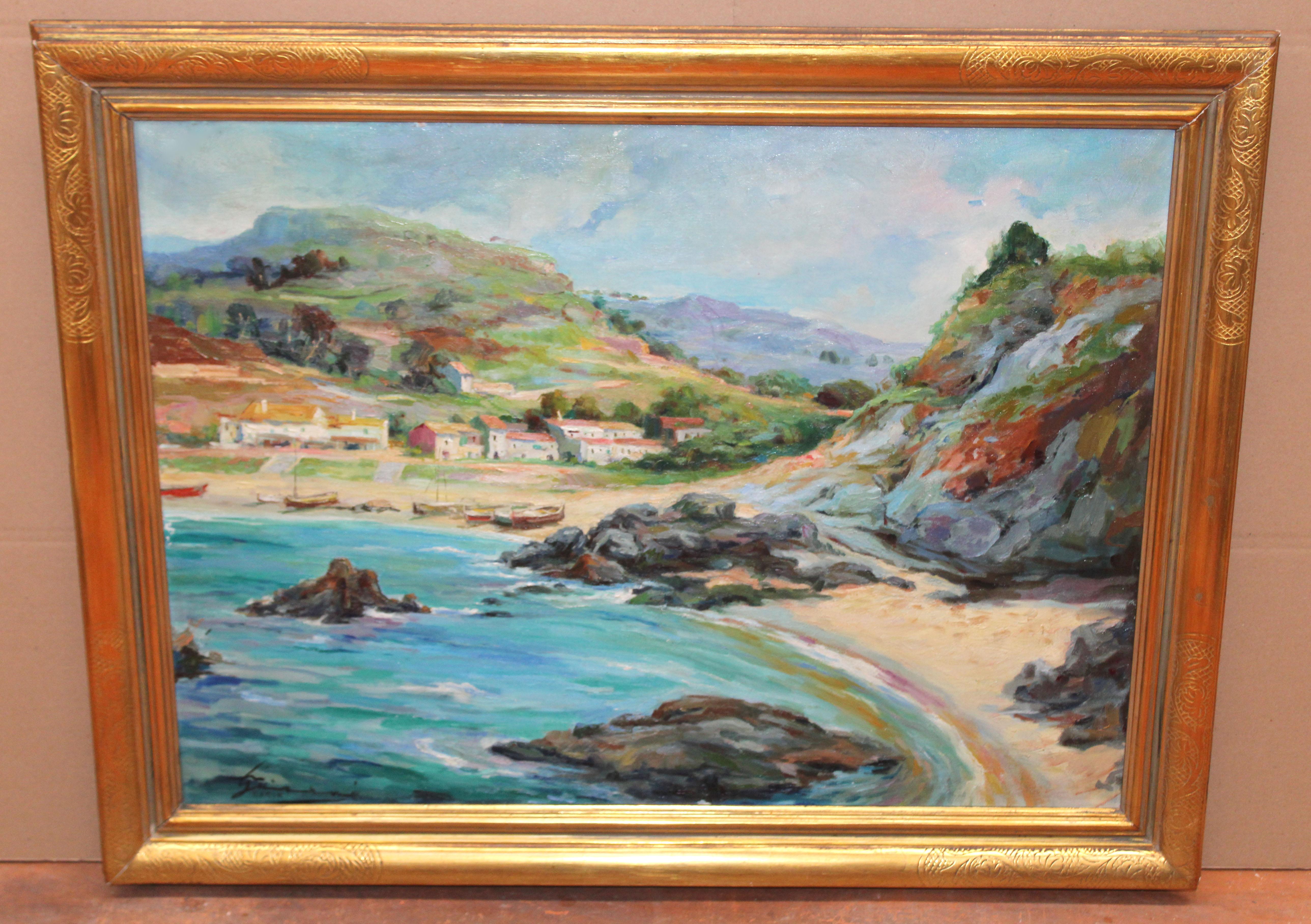 Begur (Costa Brava) - Óleo sobre tela - Painting di Manuel Guarné