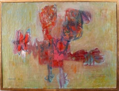 "Gallo", 20th Century Oil on Canvas by Spanish Artist Manuel Hernández Mompó