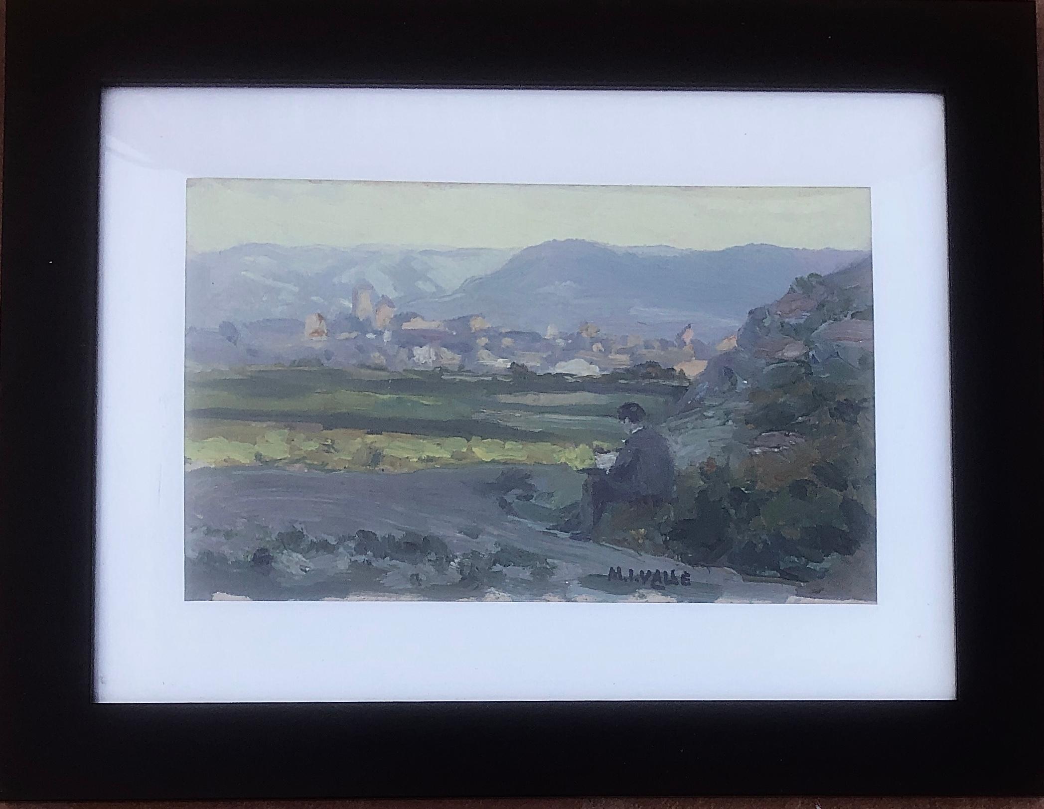 Spanish landscape oil on board painting Spain painter For Sale 1
