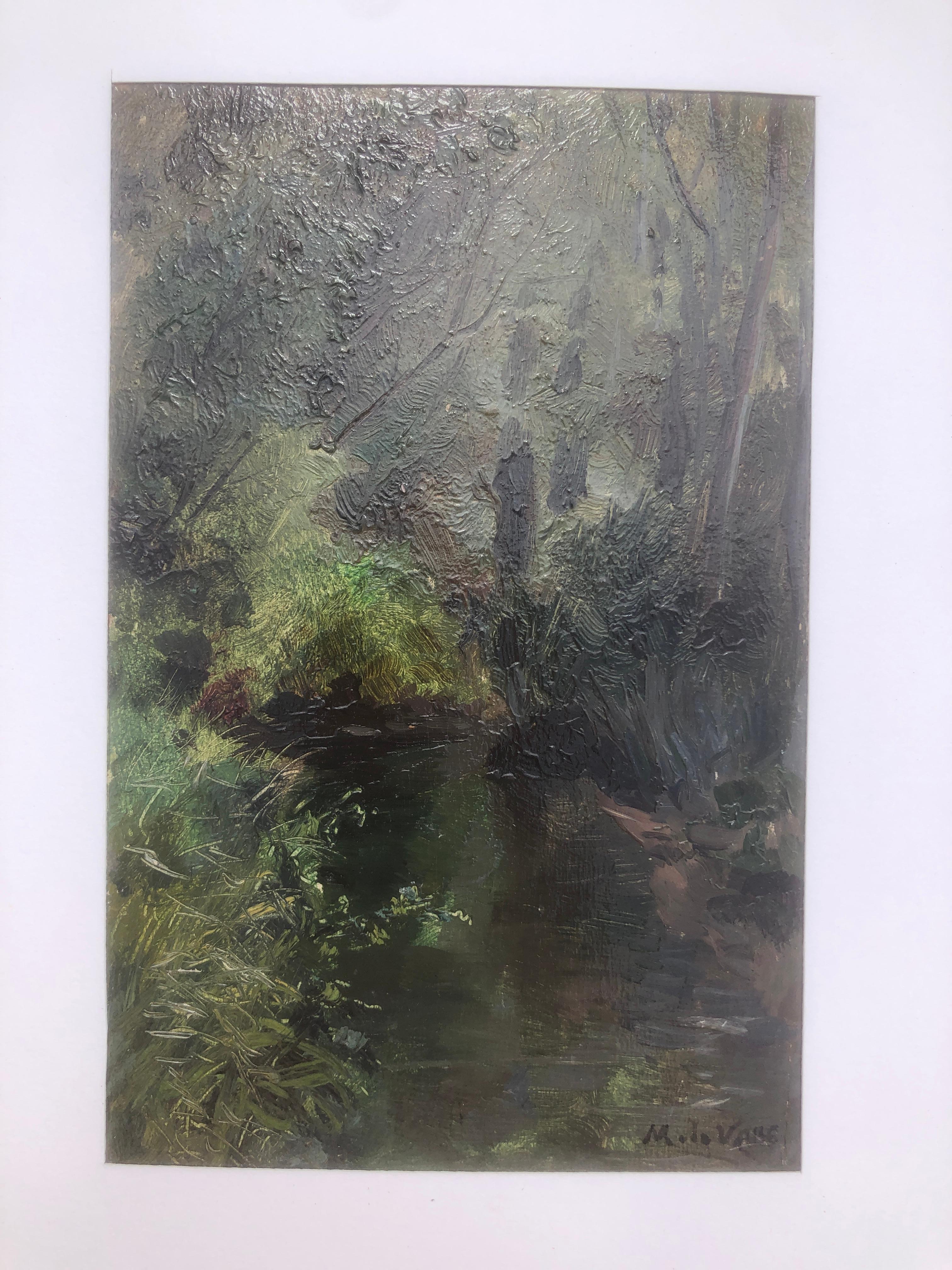 Paesaggio spagnolo con fiume olio su tavola pittura Spagna impressionismo 1