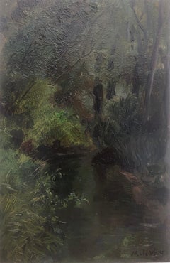 Paesaggio spagnolo con fiume olio su tavola pittura Spagna impressionismo