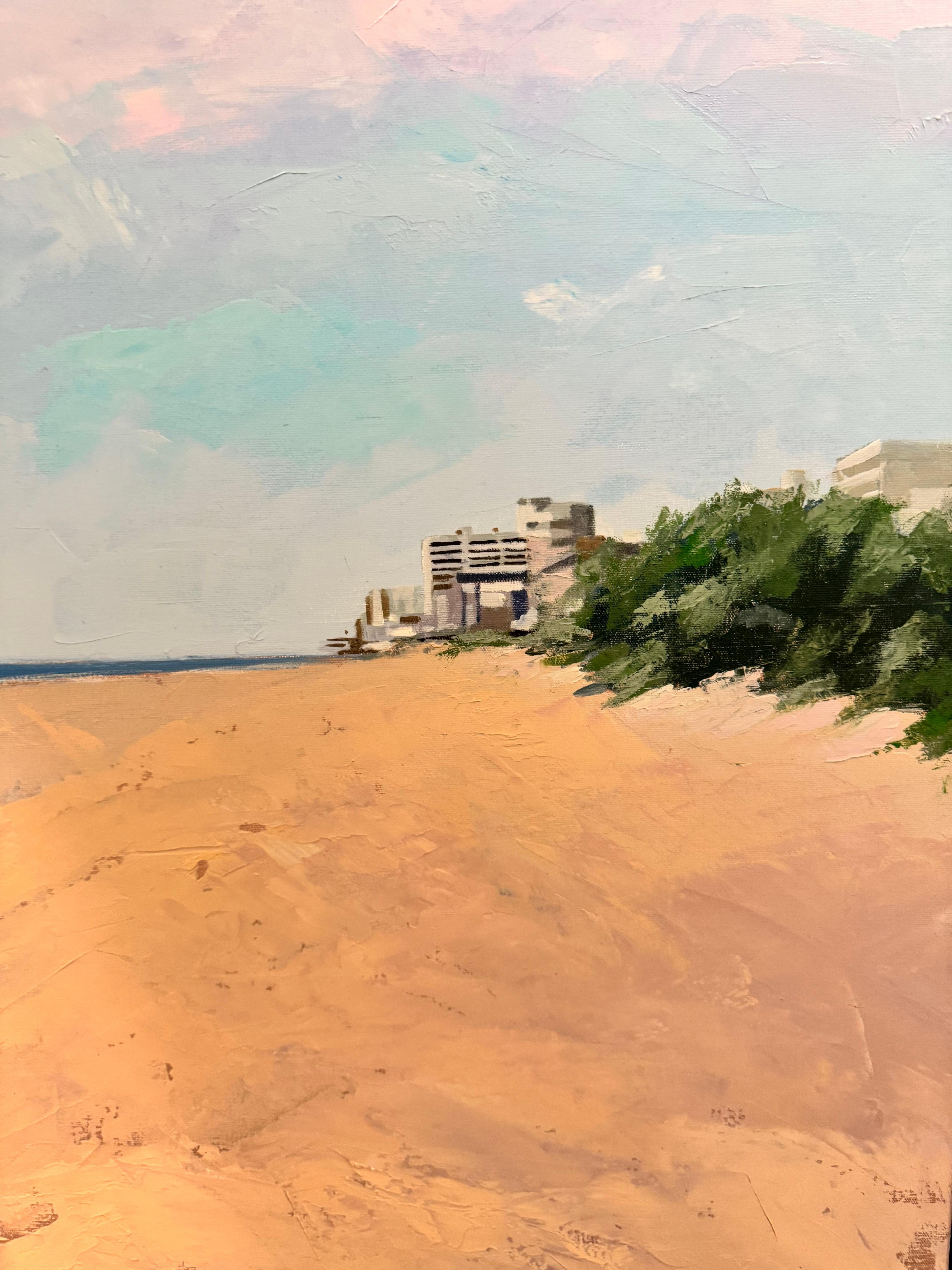 Coastal Delight - Gray Landscape Painting by Manuel Lorente
