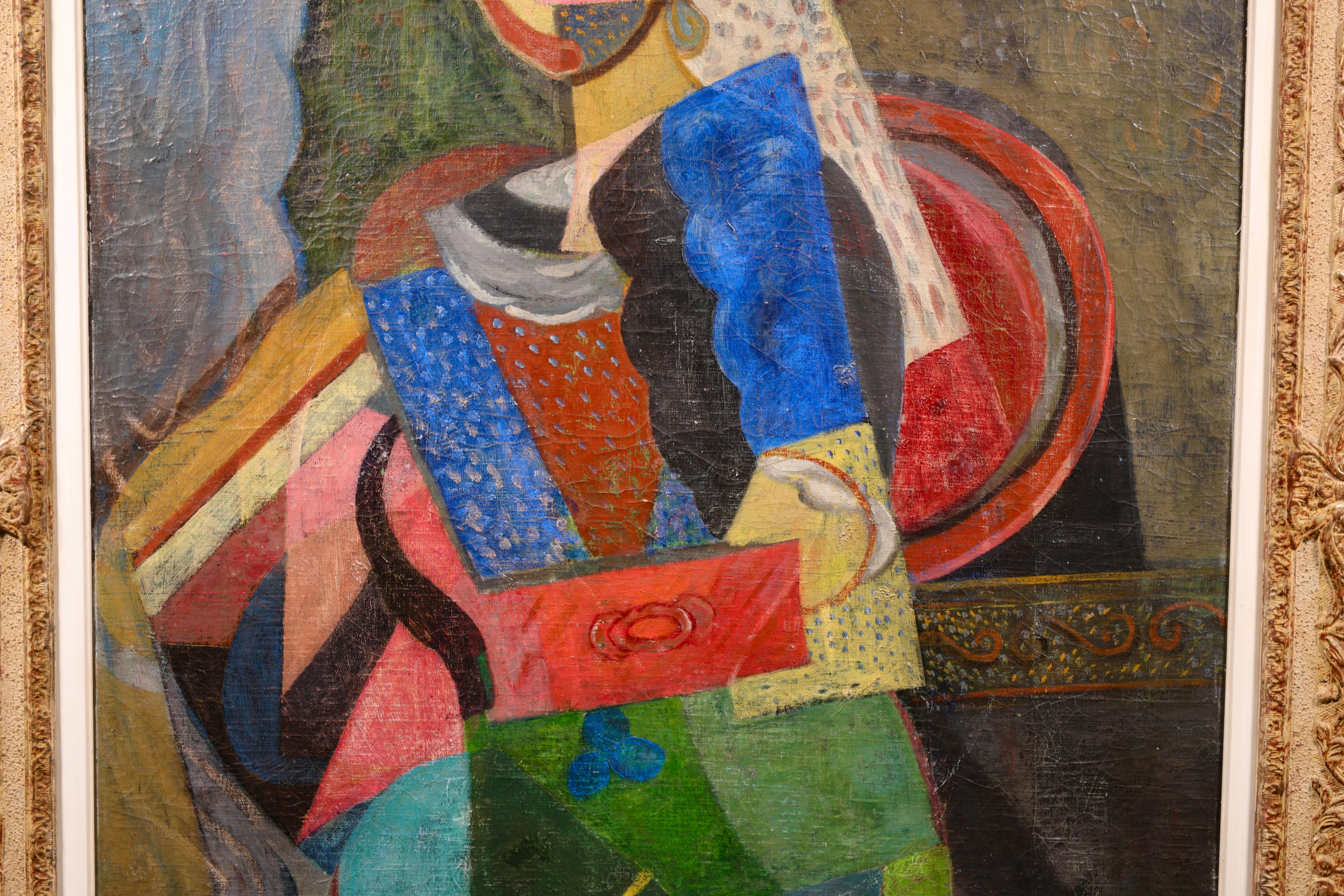 Portrait of a Woman - Modernist Figurative Oil by Manuel Ortiz De Zárate 1
