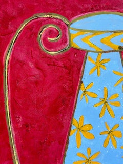 Abstract Floral Vase Still Life (Cuban artist)
