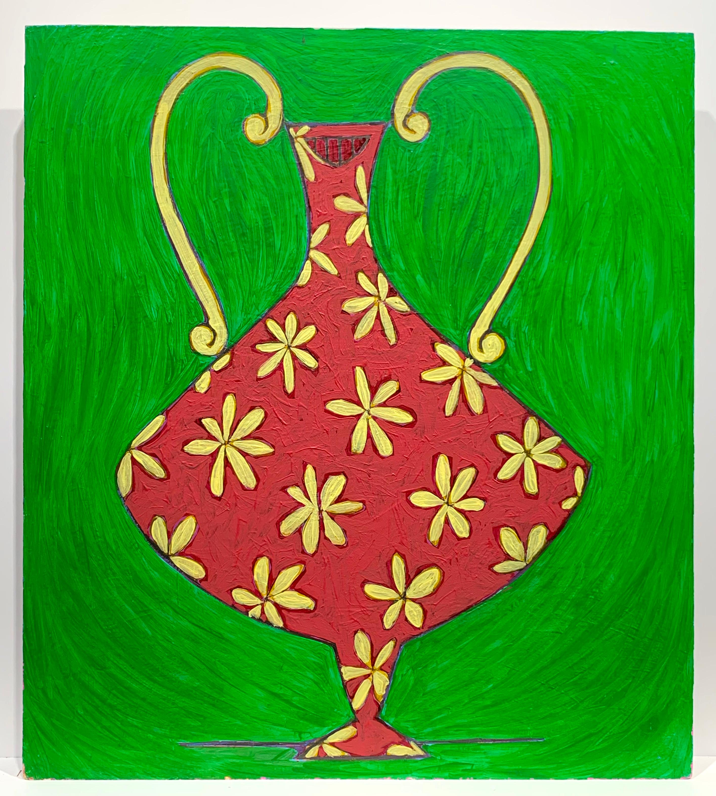 Manuel Pardo Figurative Painting - Abstract Floral Vase Still Life (Cuban artist)