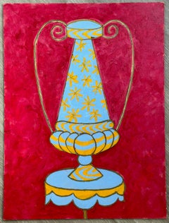 Natura morta astratta di vaso floreale (artista cubano)