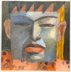 Vintage Abstract Neo-Expressionist Portrait (Cuban artist)