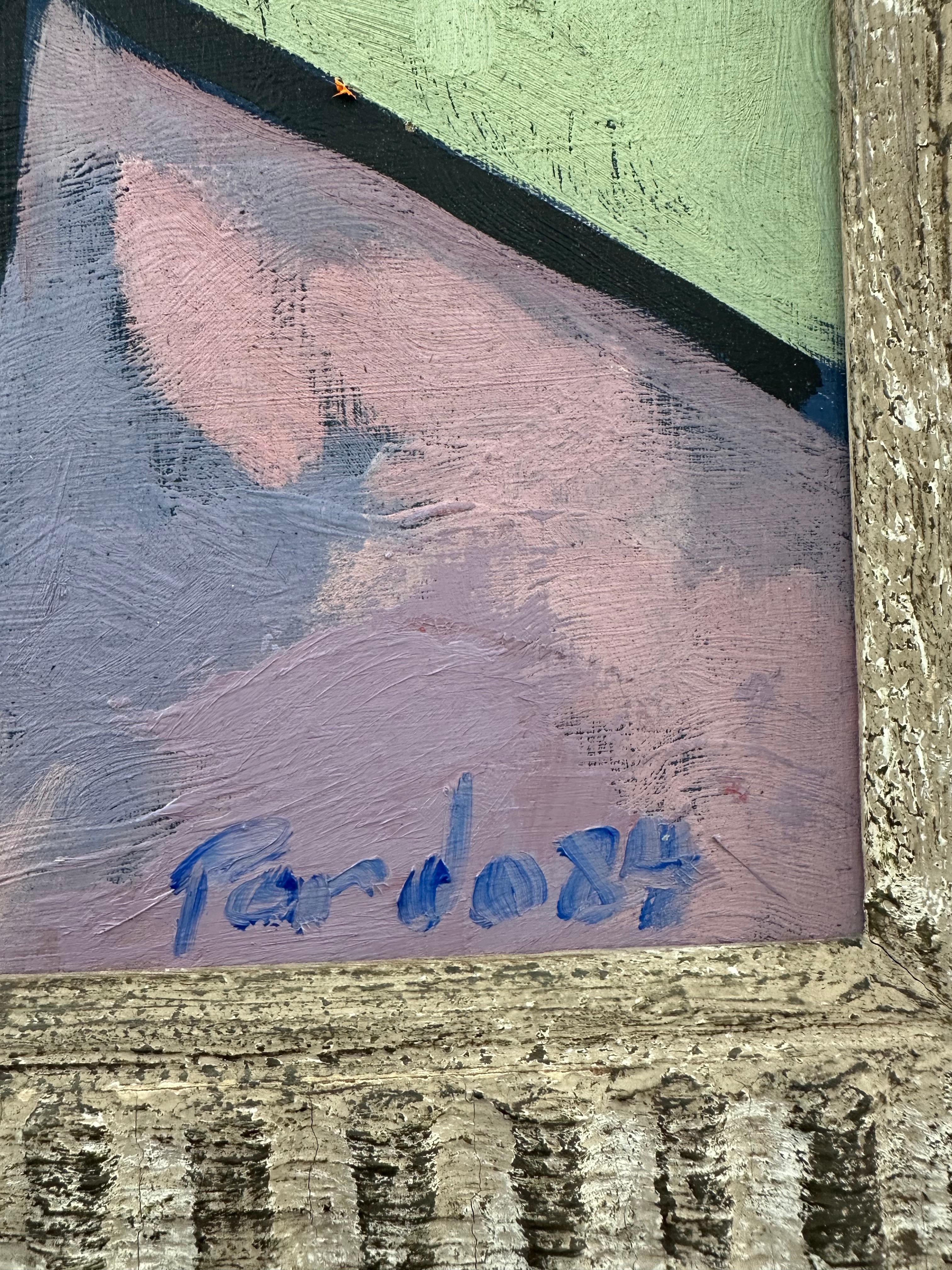 Manuel Pardo (1952-2012). Ritratto, 1984. Olio su pannello di masonite, 18 x 24 pollici. Misura 24,5 x 30,5 pollici in una cornice personalizzata. Firmato, datato in basso a destra. Condizioni eccellenti.

Manuel Pardo è nato a Cardenas, Cuba, nel