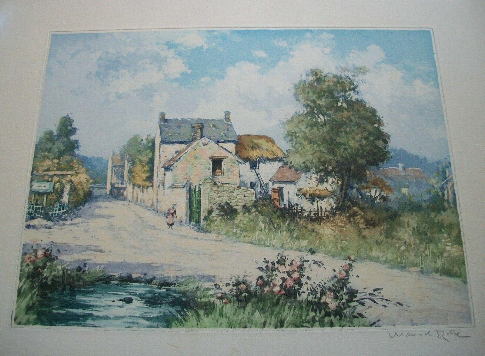French Provincial Manuel Robbe, 'Entrance to Village', Etching with Aquatint, France, C.1920's For Sale