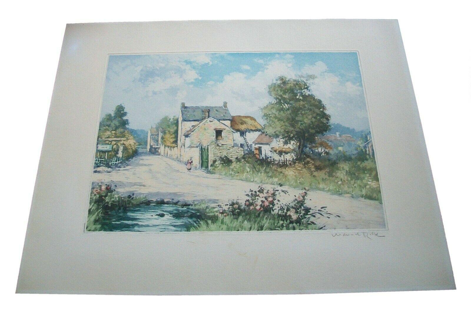 Hand-Crafted Manuel Robbe, 'Entrance to Village', Etching with Aquatint, France, C.1920's For Sale