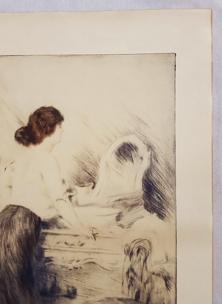 An original signed etching with aquatint on Arches laid paper by French artist Manuel Robbe (1872-1936) titled 