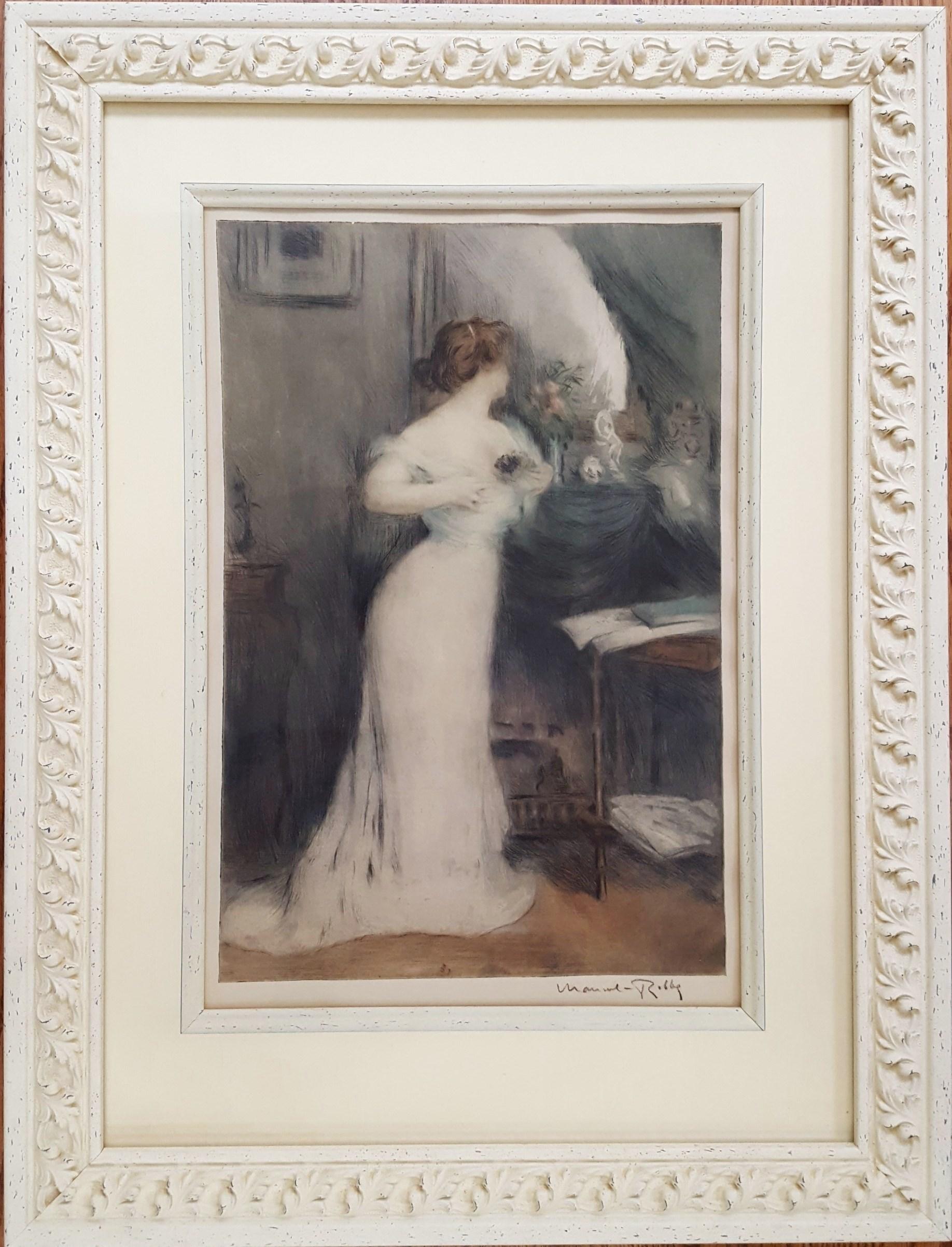 Le Bouquet de Violettes (The Bouquet of Violets) /// Figurative Impressionist – Print von Manuel Robbe