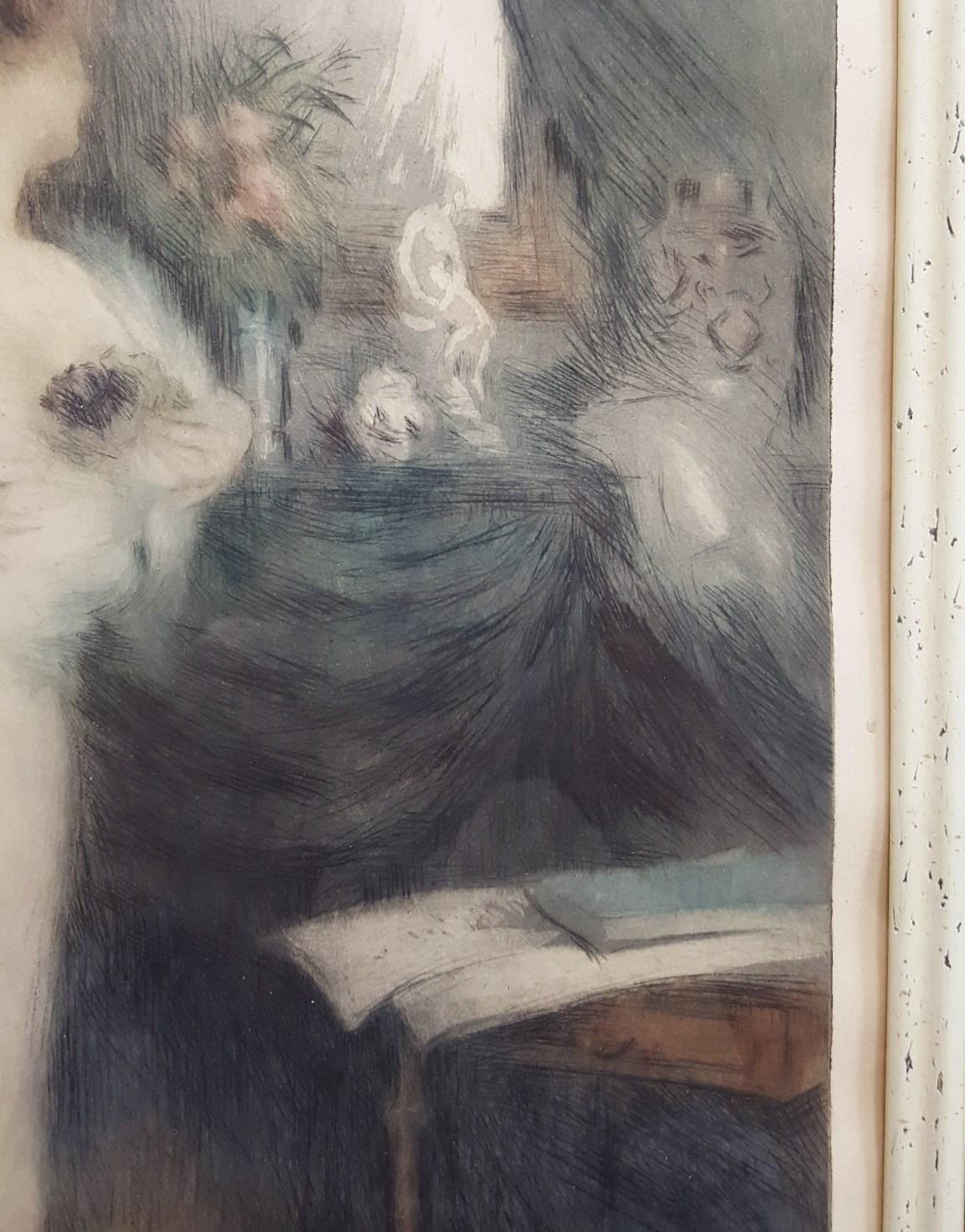 Le Bouquet de Violettes (The Bouquet of Violets) /// Figurative Impressionist im Angebot 4