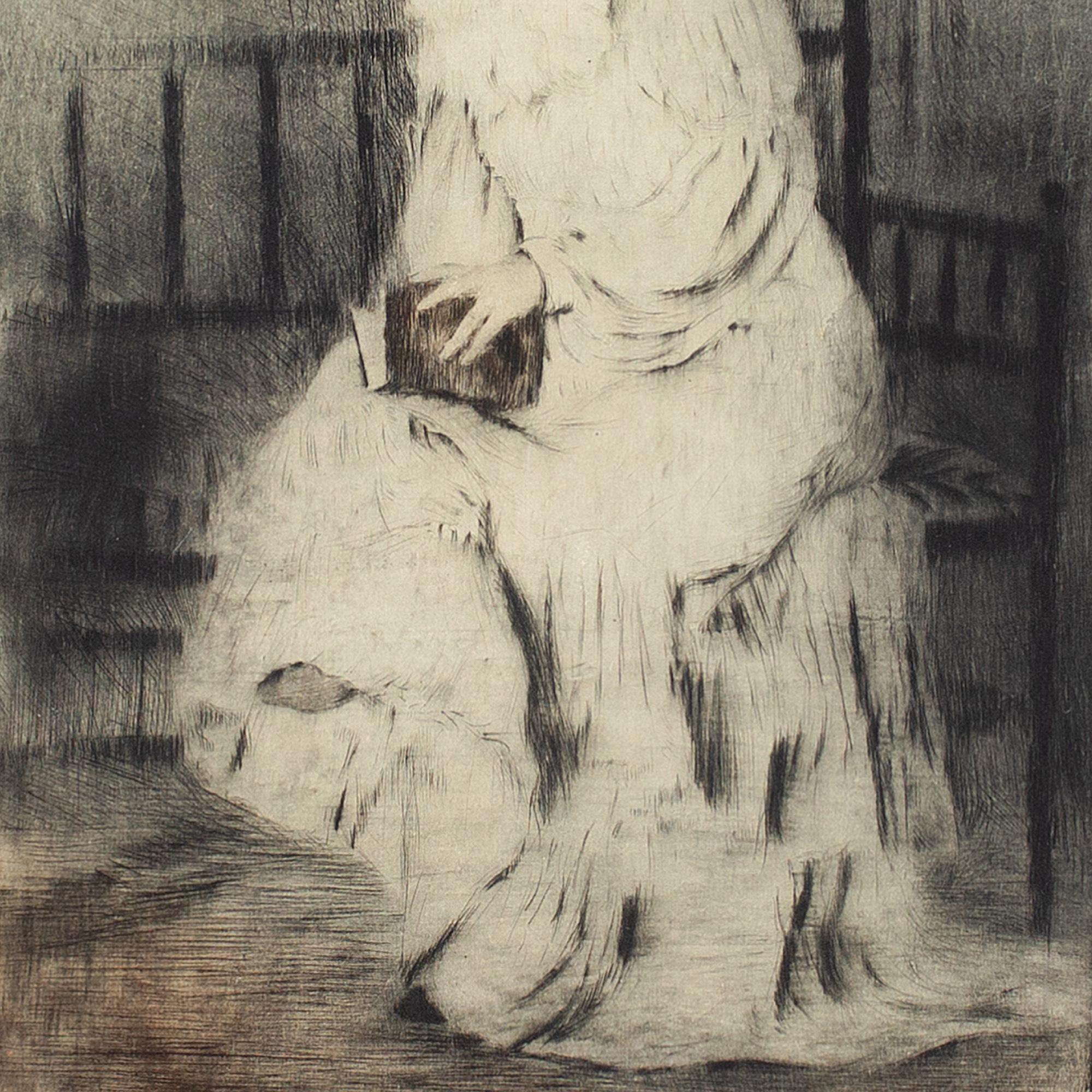 Manuel Robbe, Meditated Reading, Etching 2