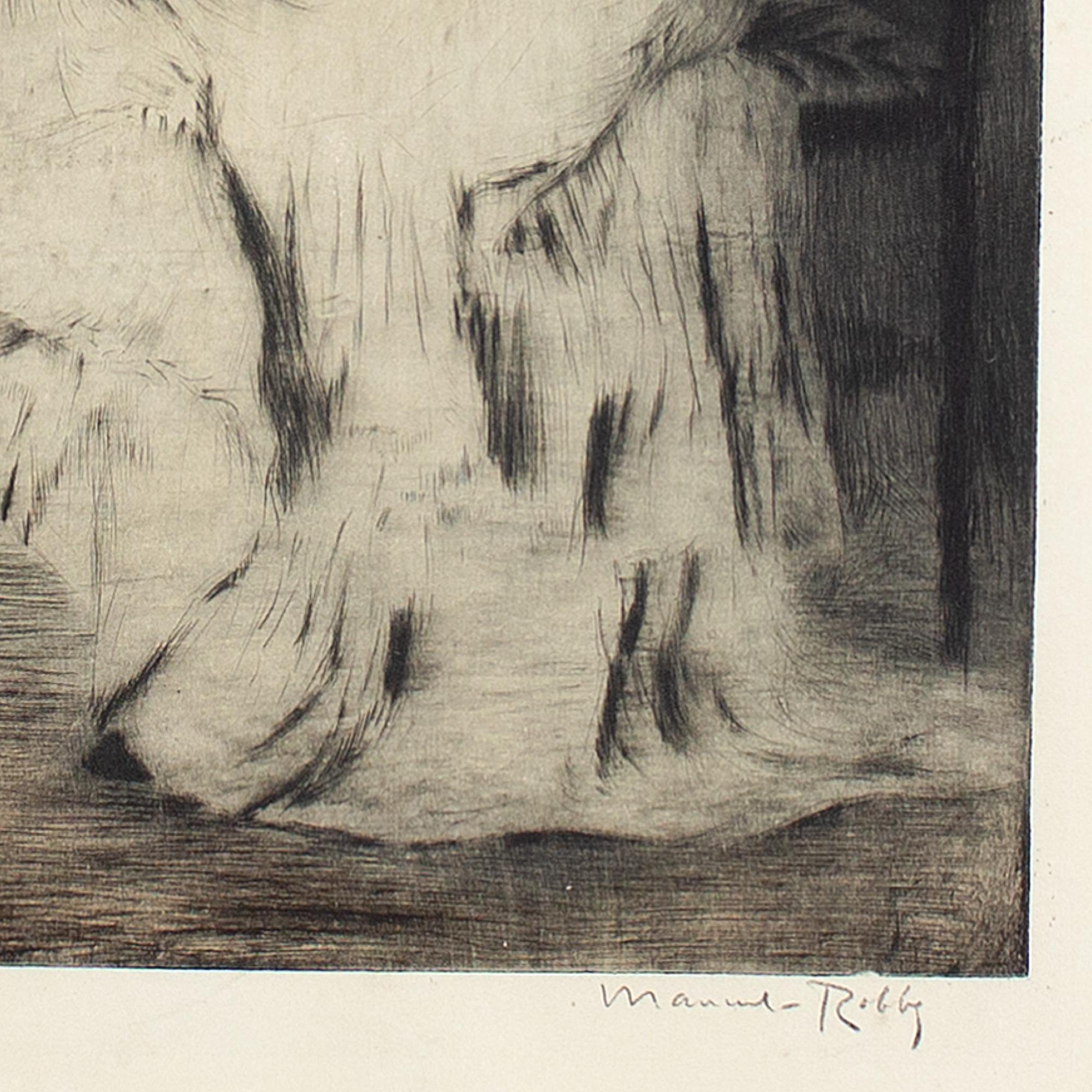 Manuel Robbe, Meditated Reading, Etching 4