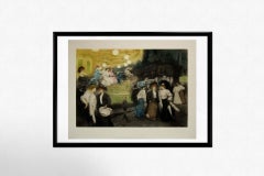 Original aquatint "Le manège ou la Place Blanche à Paris" by Manuel Robbe