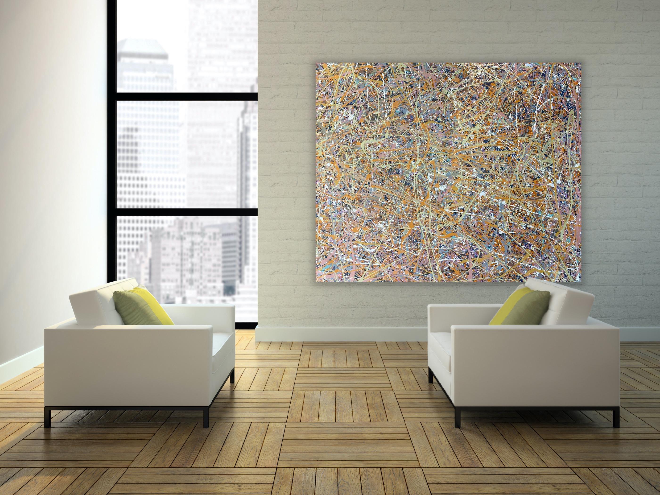 Pintura acrílica grande sobre lienzo de Manuel Roberto en venta 1