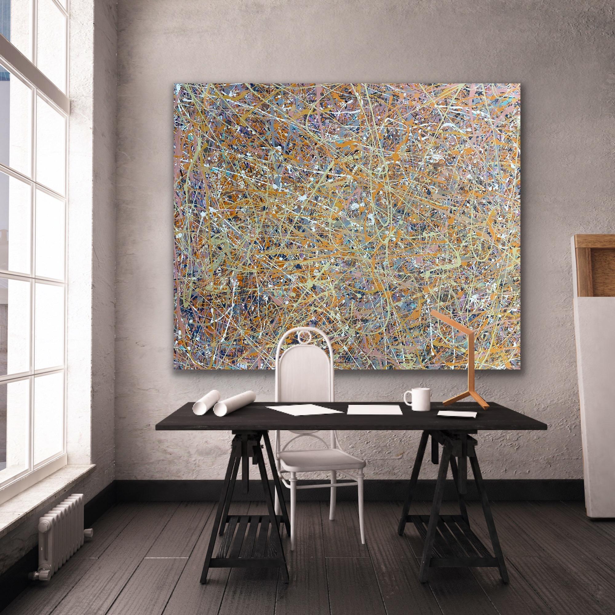Pintura acrílica grande sobre lienzo de Manuel Roberto en venta 7