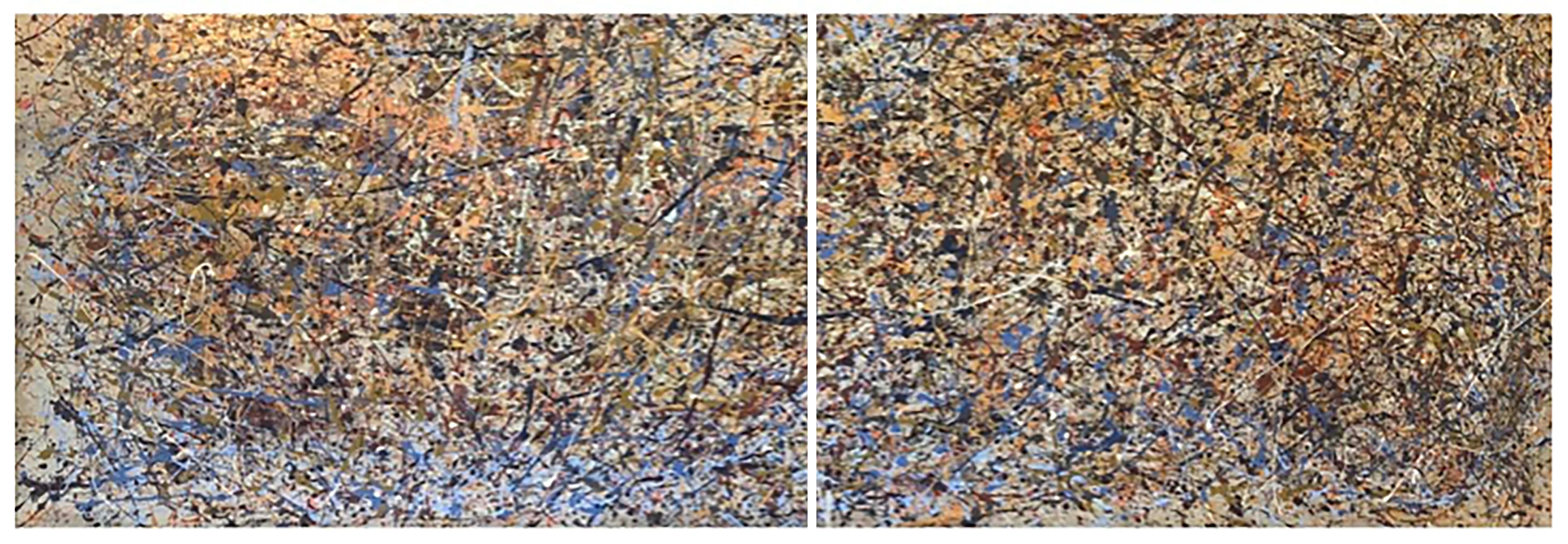 Manuel Roberto Abstract Painting - Large Diptych (Two Paintings) Spanning 15 Feet
