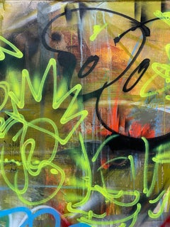 Large Urban Painting on Canvas by Manuel Roberto