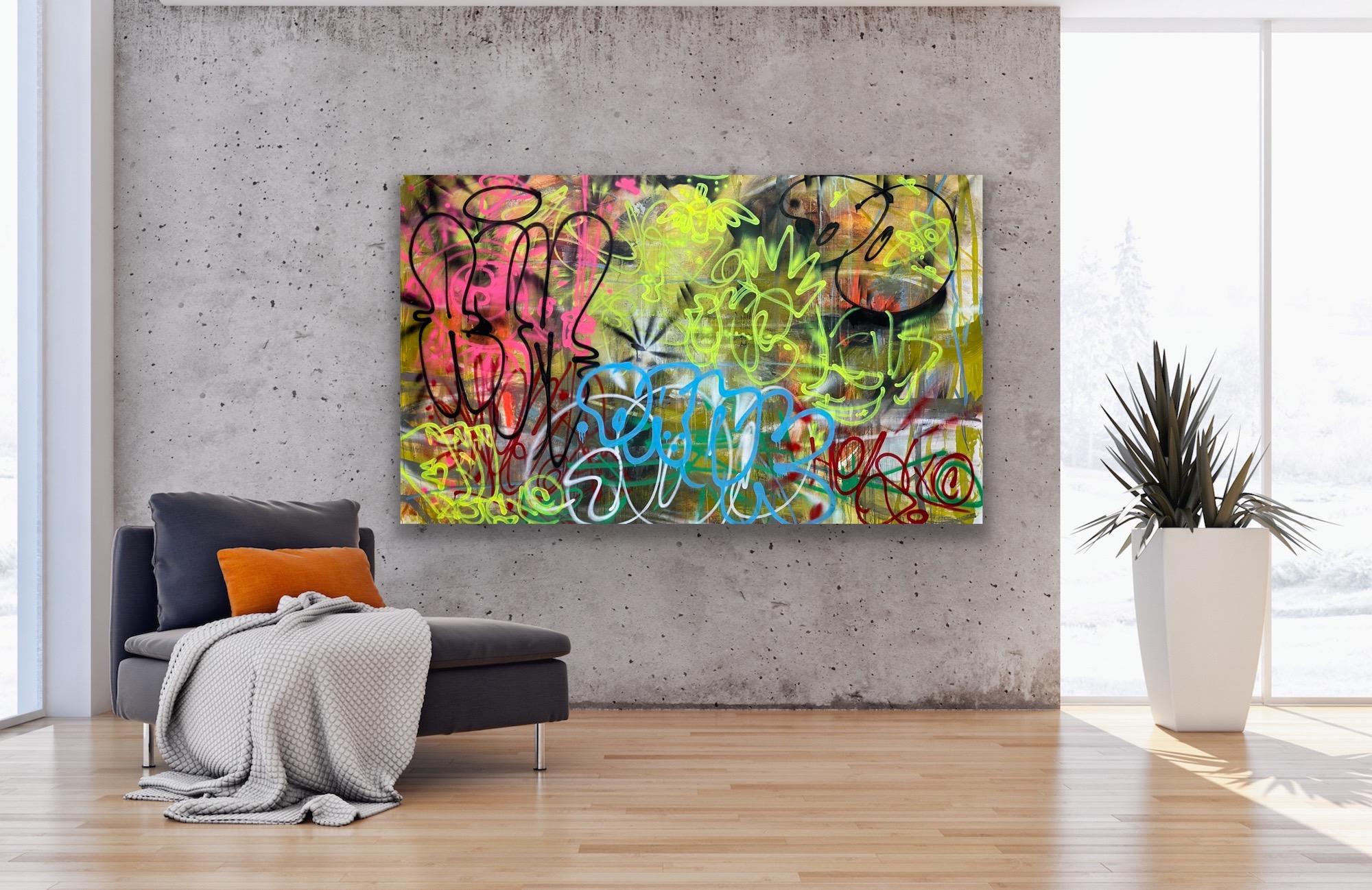 Large Urban Painting on Canvas by Manuel Roberto For Sale 1