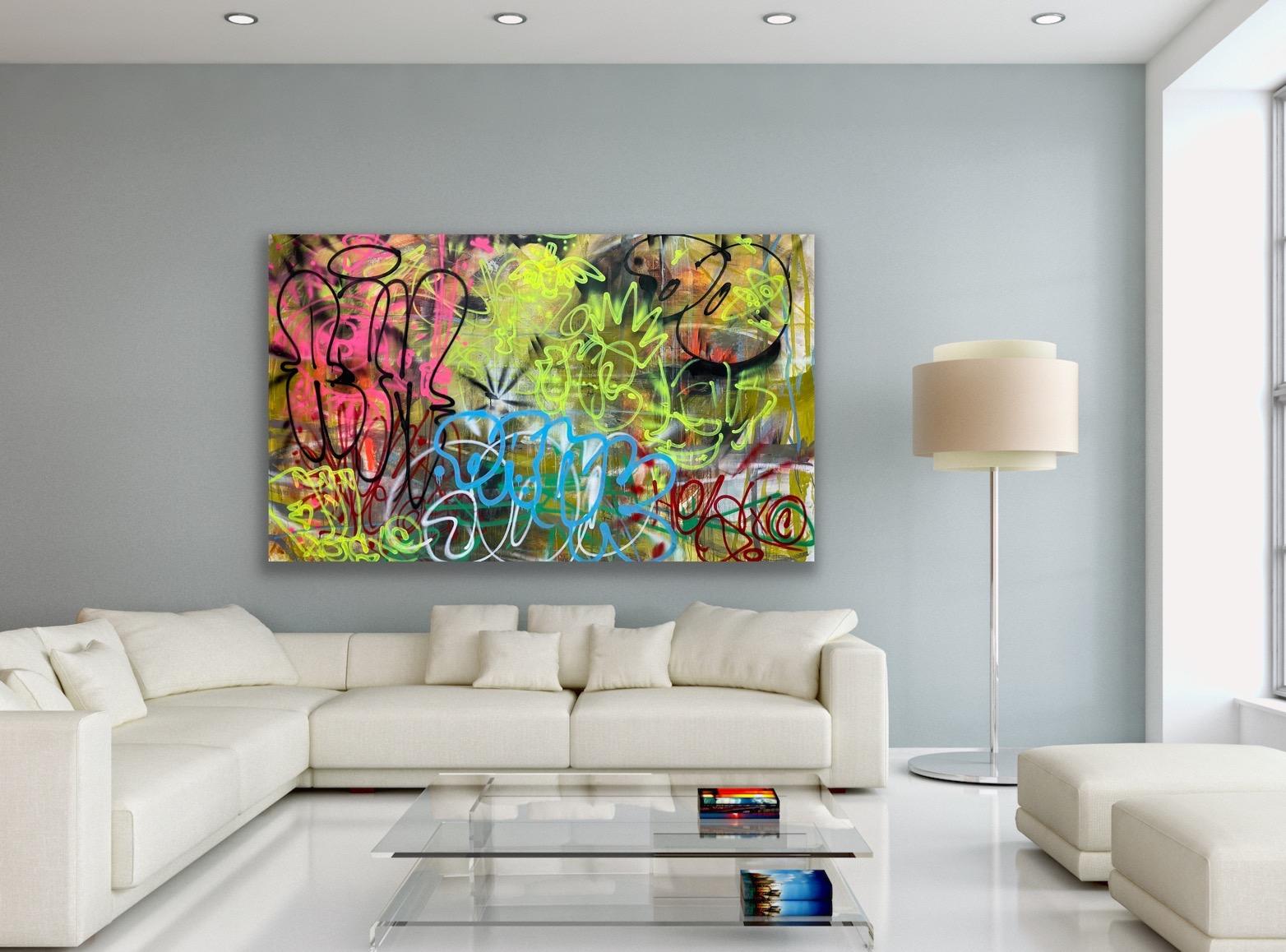 Large Urban Painting on Canvas by Manuel Roberto For Sale 2