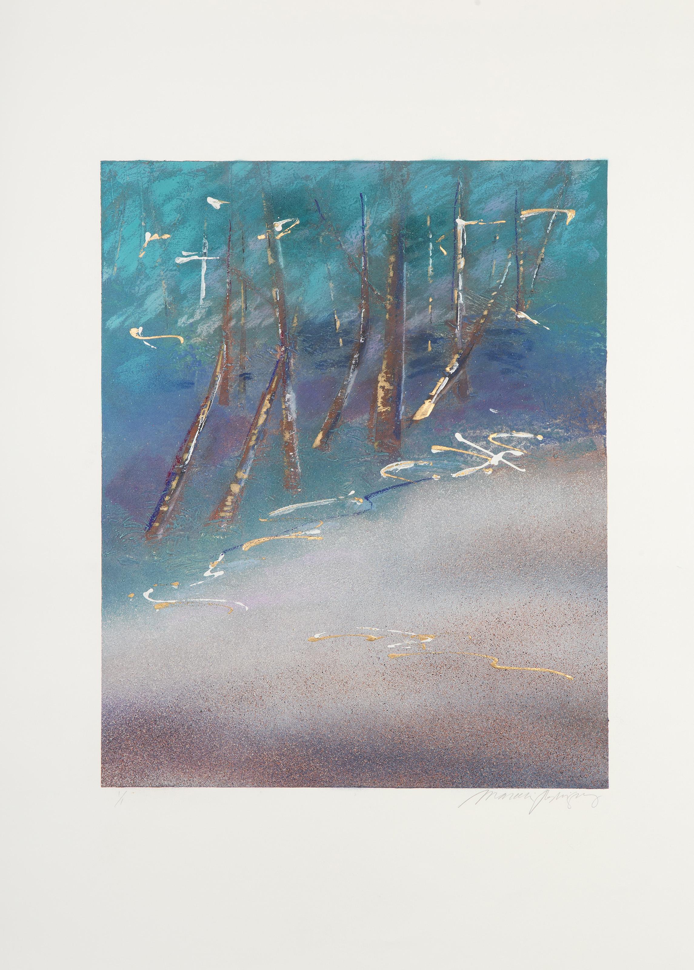 Manuel Rodriguez Jr., Filipino (1942 - ) - Landscape, Medium: Monoprint and Mixed Media on BFK Rives, signed, numbered and titled in pencil, Edition: 1/1, Image Size: 24.75 x 19.75 inches, Size: 41.5 x 29.5 in. (105.41 x 74.93 cm)