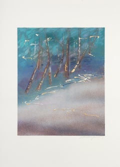 Landscape, Abstract Expressionist Monoprint by Manuel Rodriguez Jr.