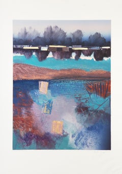 Vintage Treasure Island III, Abstract Monoprint by Manuel Rodriguez Jr.