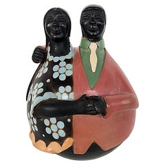 Manuel Sandoval Valez Latin American Figurative Ceramic Sculpture of a Couple