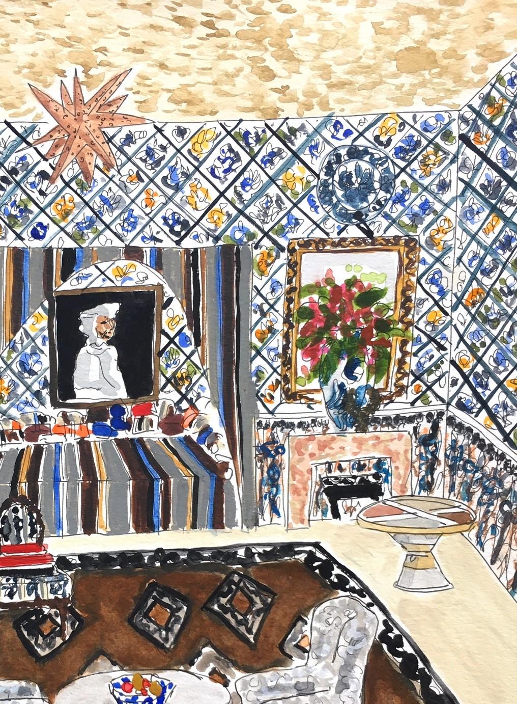A Turkish room - Beige Interior Art by Manuel Santelices