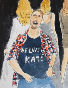 Fashion designer Alexander McQueen/ wearing a We love Kate Moss Tshirt