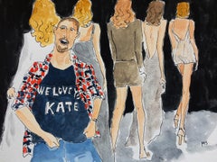 Fashion designer Alexander McQueen/ wearing a We love Kate Moss Tshirt