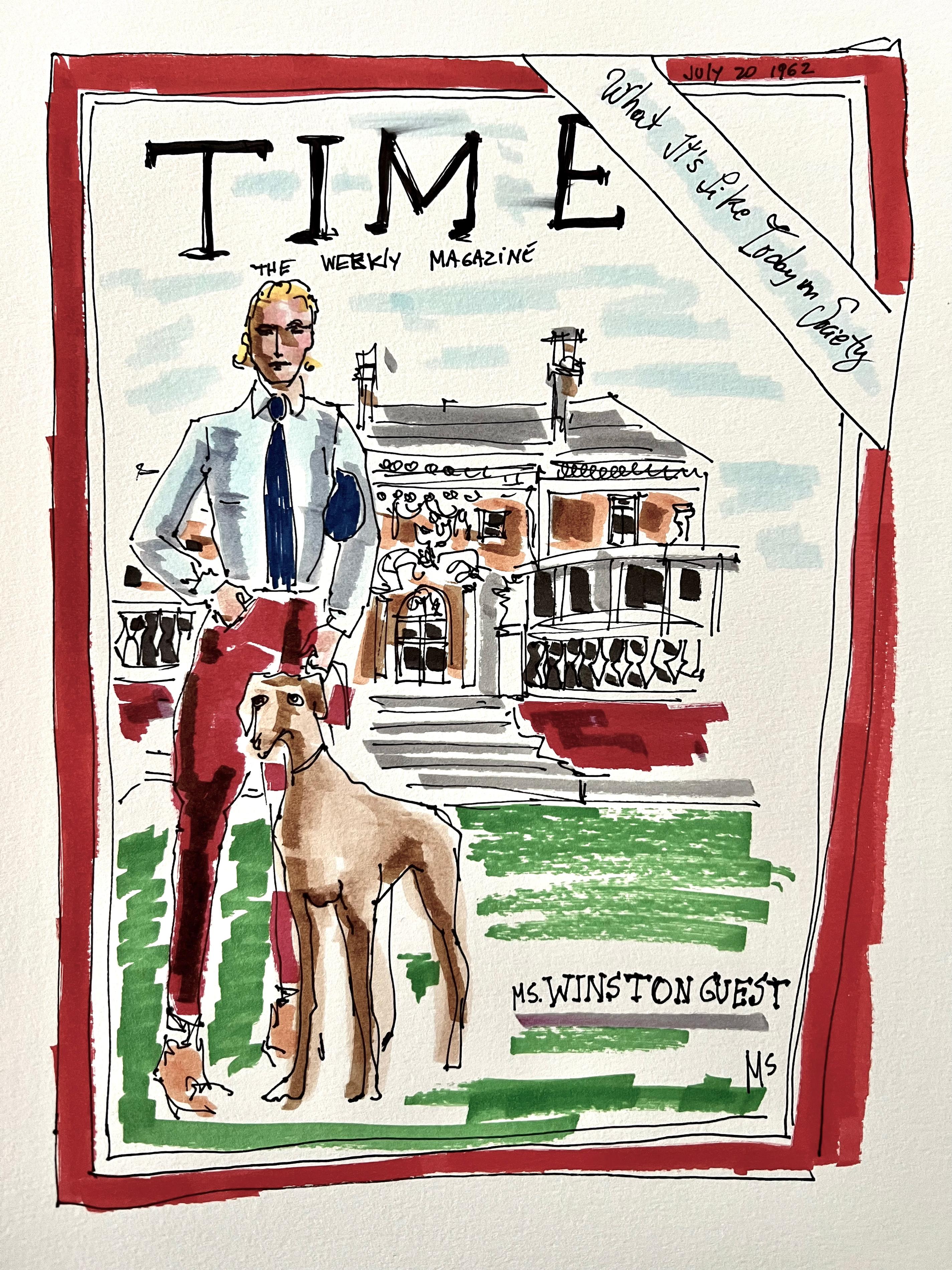 Manuel Santelices Figurative Painting - C.Z Guest Time cover. From the Fashion series