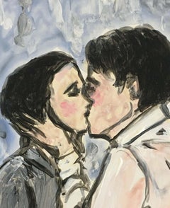Kiss, Acrylic on Canvas. Watercolor on archive paper.