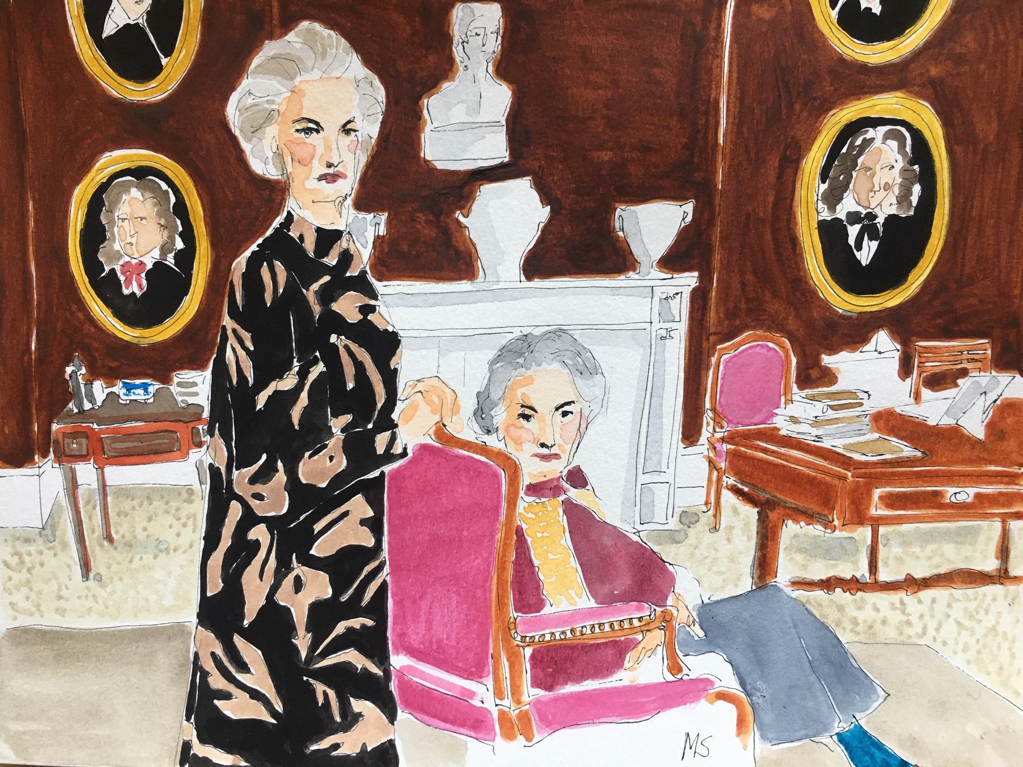 Manuel Santelices Portrait Painting - Lady Pamela Hicks and Lady Patricia Mountbatten