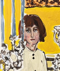 Lord and Lady Eliot, unique Acrylic painting on a gesso panel