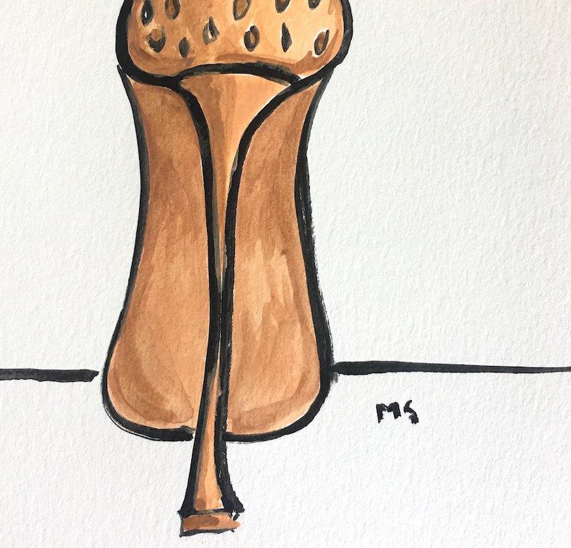 YSL Yves Saint Lauren & Giozeppe Zanotti  High heel  Diptych 
 by Manuel Santelices
14 in. x 18 in.
One of a kind Watercolor  on archival paper 
---------------------------------------------------------
Manuel Santelices explores the world of
