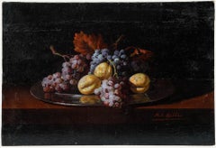 Manuel Ventura Millan (1923-1984) - Oil, Fruit on a Silver Charger