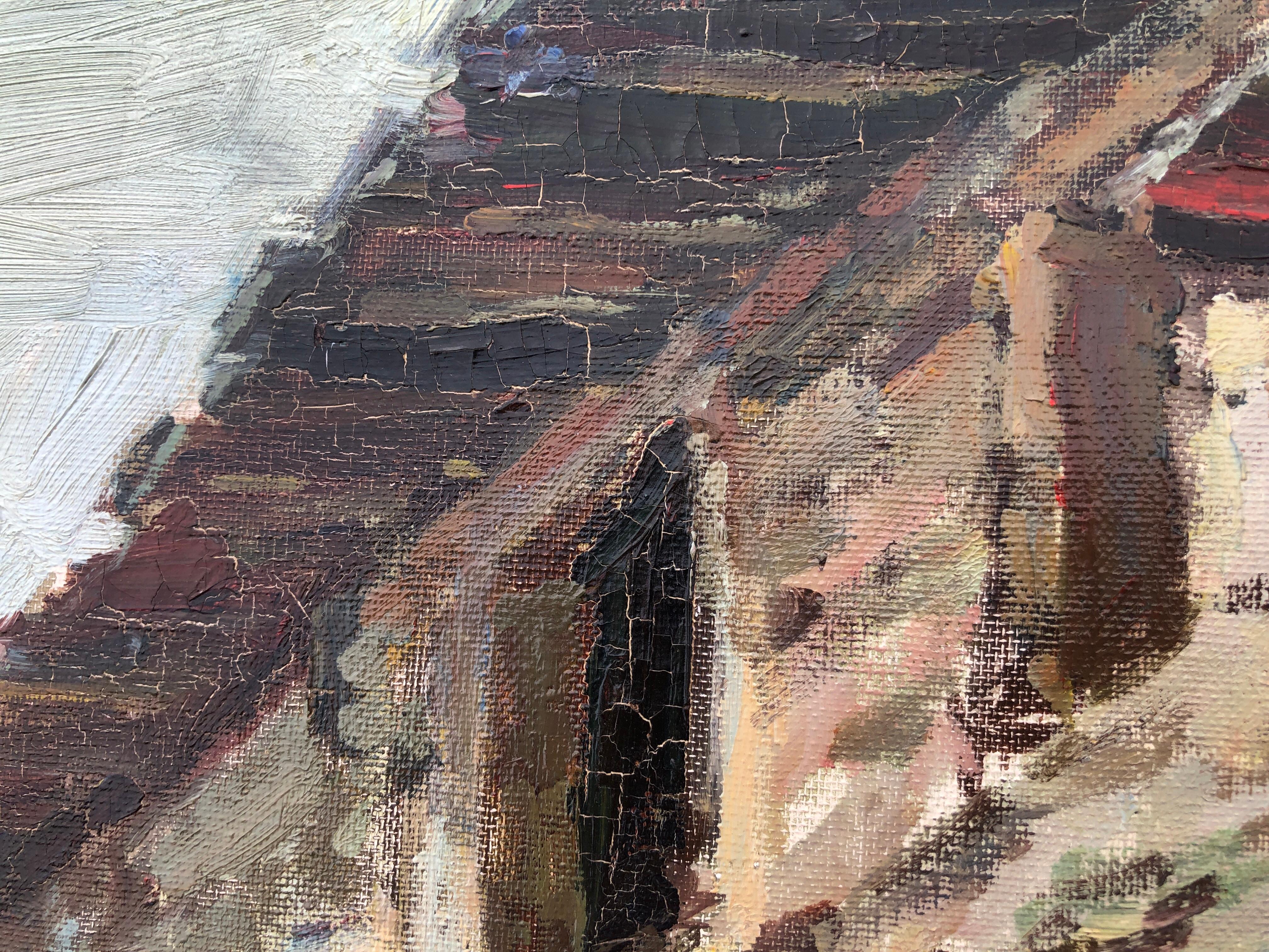 Title: Pyrenean Village
Artist: Manuel Zamora Muñoz (1928-2006)
Technique: Oil on canvas
Dimensions: 25.6 x 39.4 in
Support: Canvas
Framing: Unframed
Signature: Signed in the lower right corner
Style: Impressionist landscape painting
Provenance: