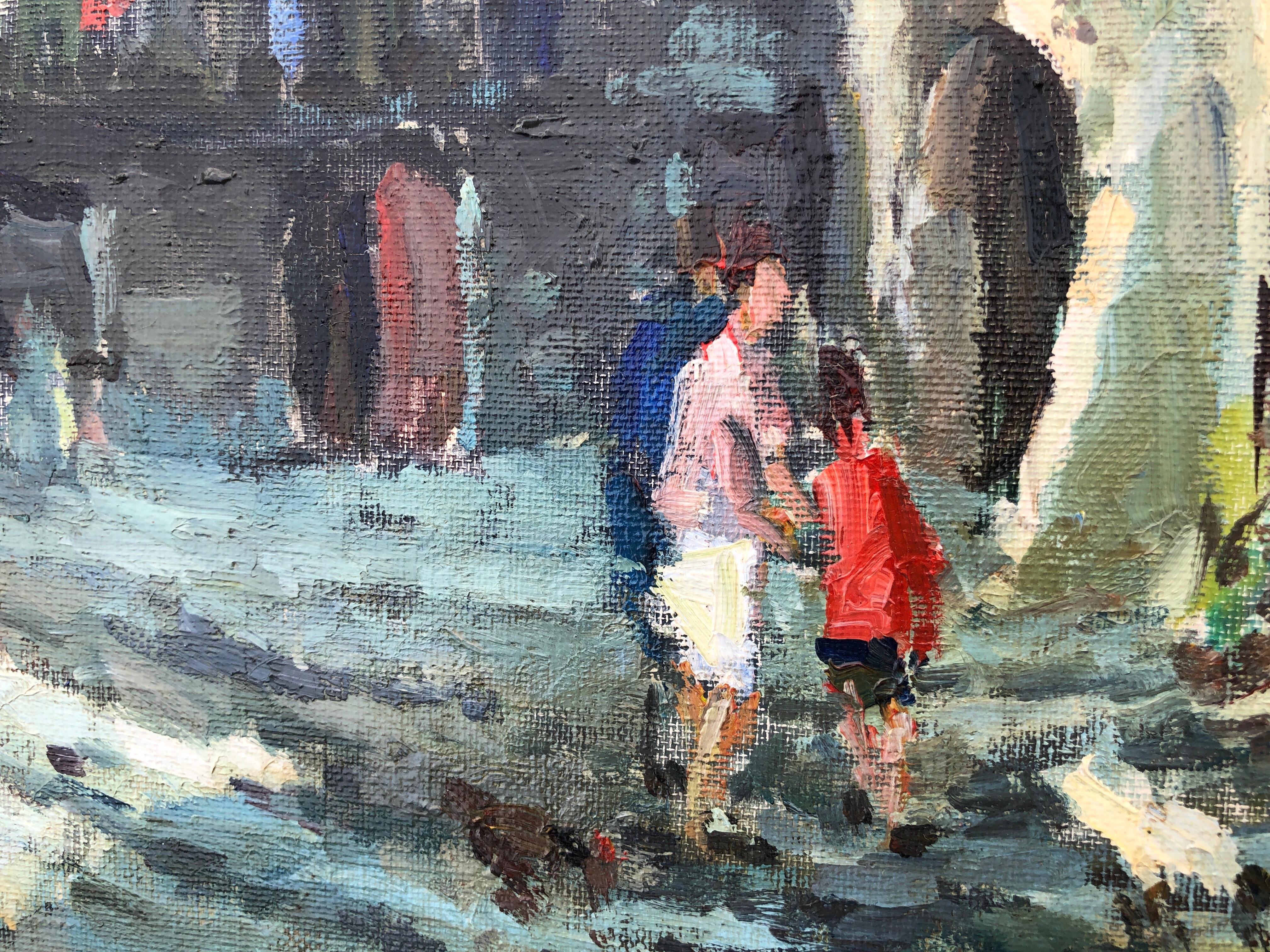Pyrenean Village Spain oil on canvas painting spanish landscape en venta 1