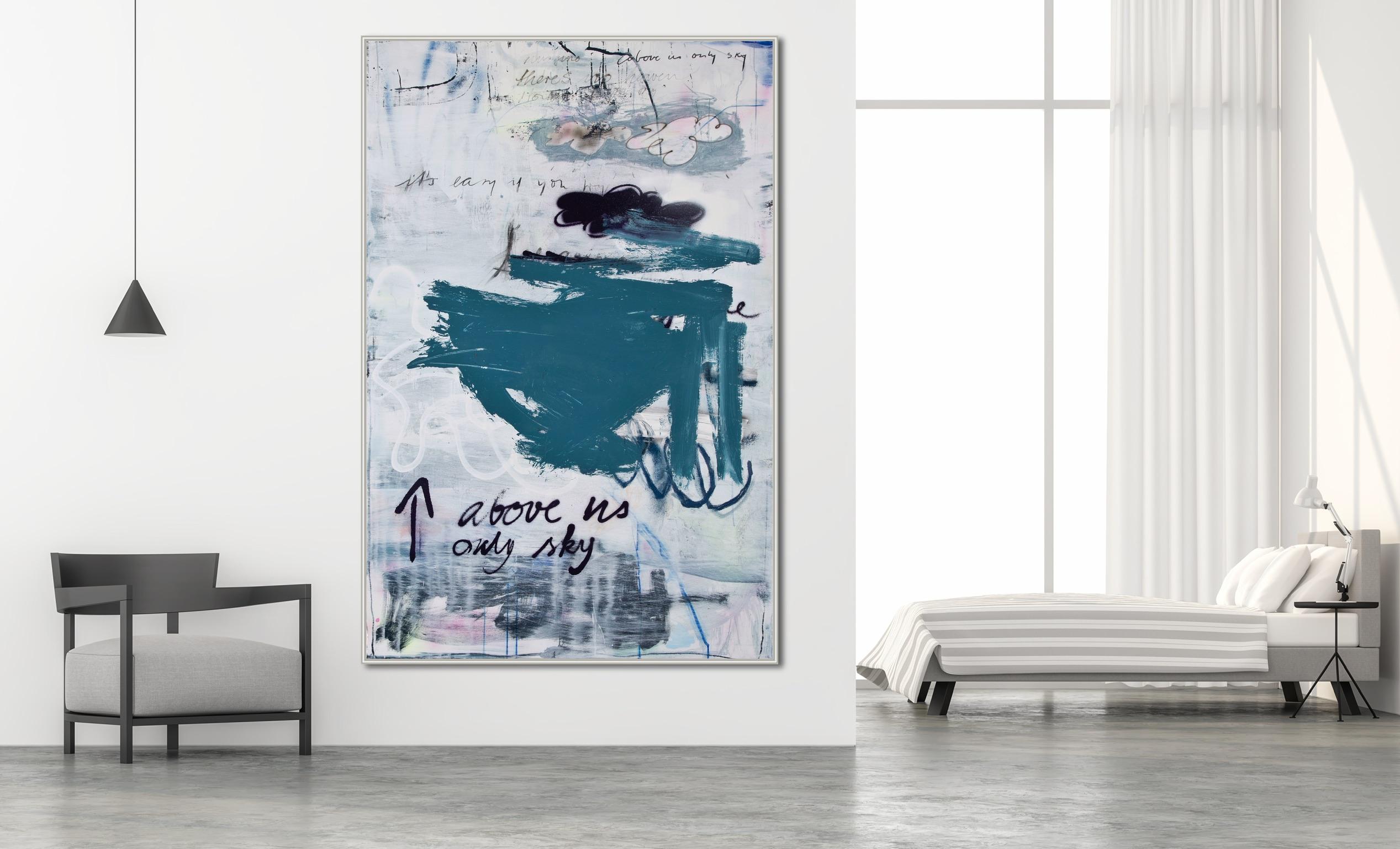 Sopra di noi solo il cielo (Quadro astratto) - Abstract Painting Grigio di Manuela Karin Knaut